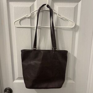 Sonoma Espresso Brown Leather Rectangle Shoulder Bag 90s Y2K Silver Hardware